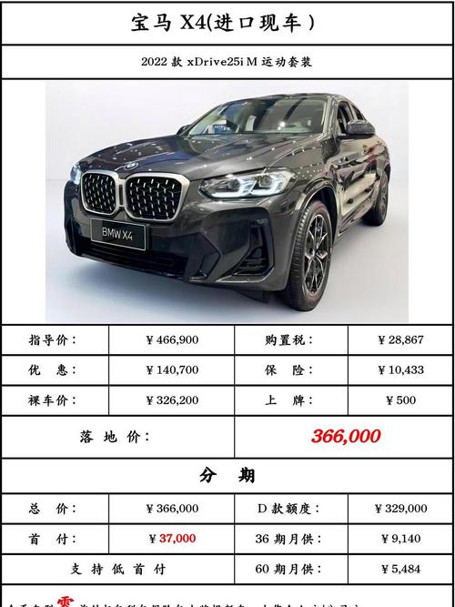 最新宝马x4费用，宝马x42021款费用  第6张