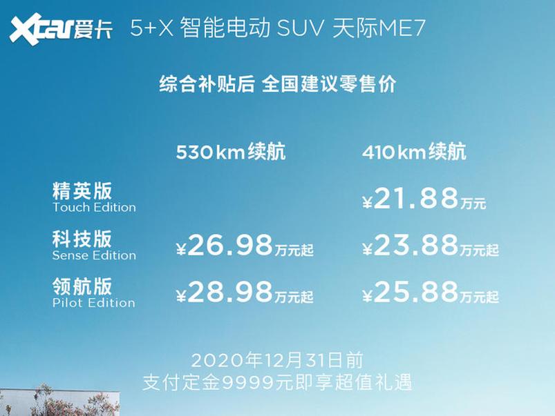 天际汽车me7费用，天际汽车me5费用？  第2张