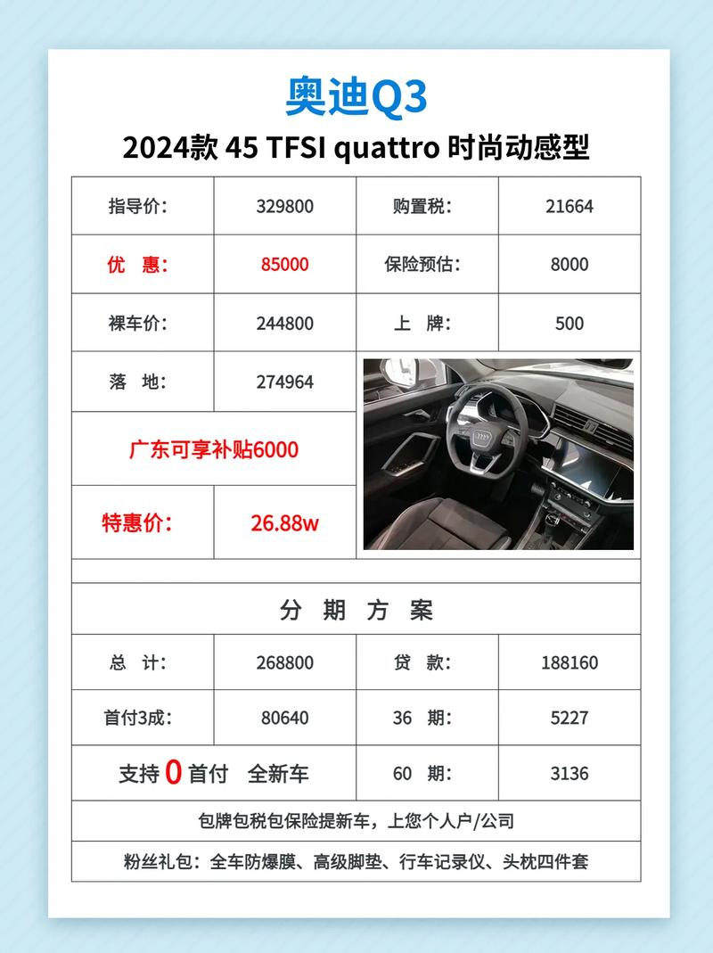 q3奥迪2022款费用，q3奥迪2021款费用优惠？  第2张